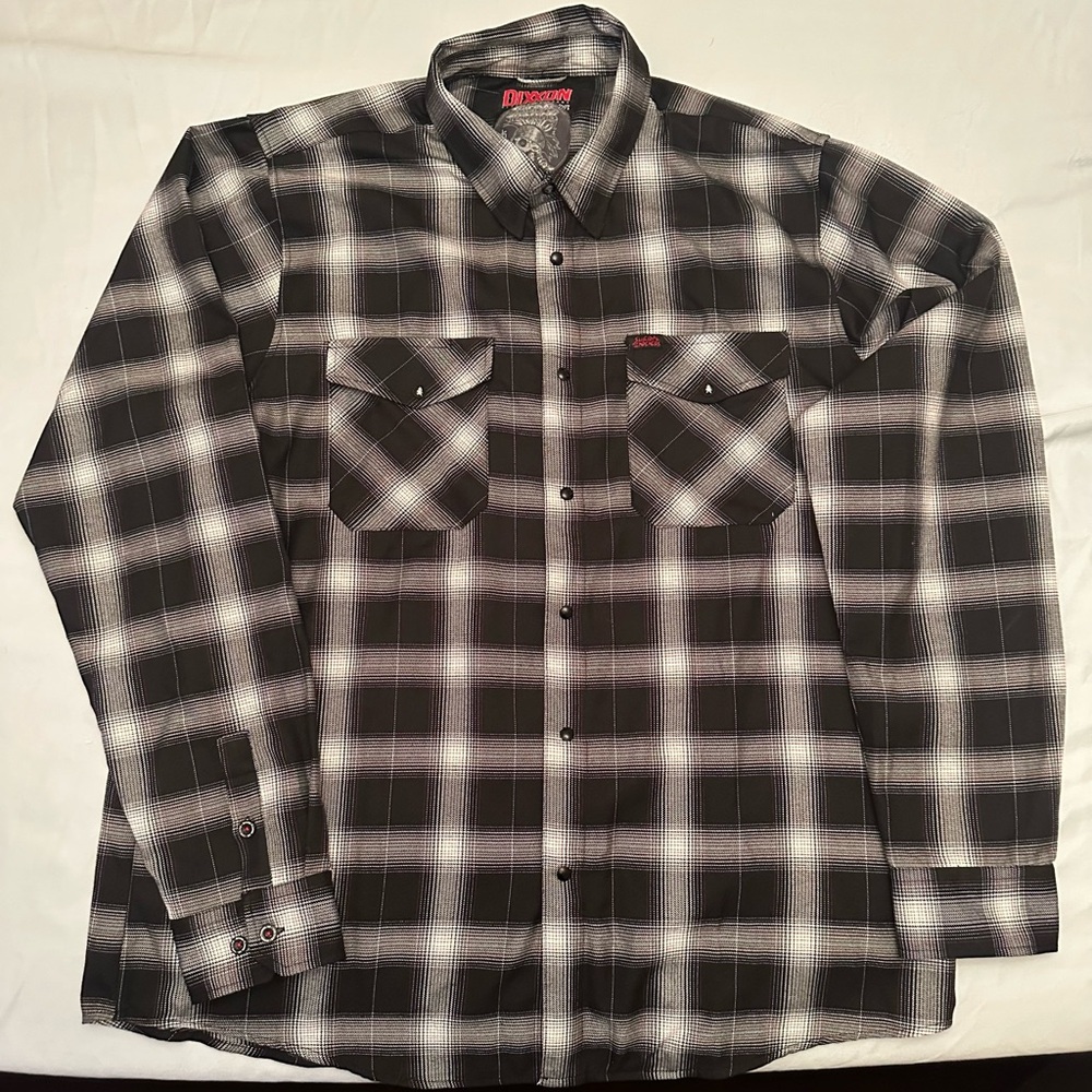 DIXXON Black and White Plaid Button Down Shirt